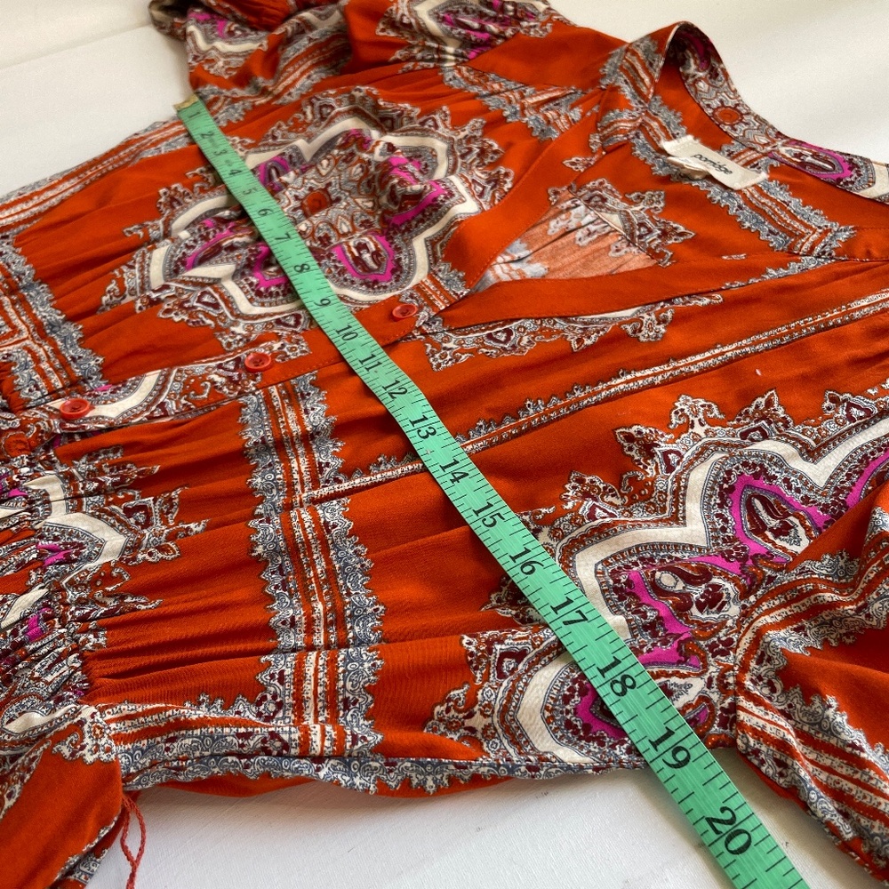Porridge Anthropologie Boho Paisley Mini Dress S Tie Waist Festival Hippie Indie - Picture 11 of 13